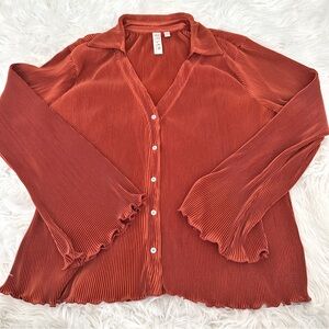 Dolan Rust Ribbed Button-Down Shirt